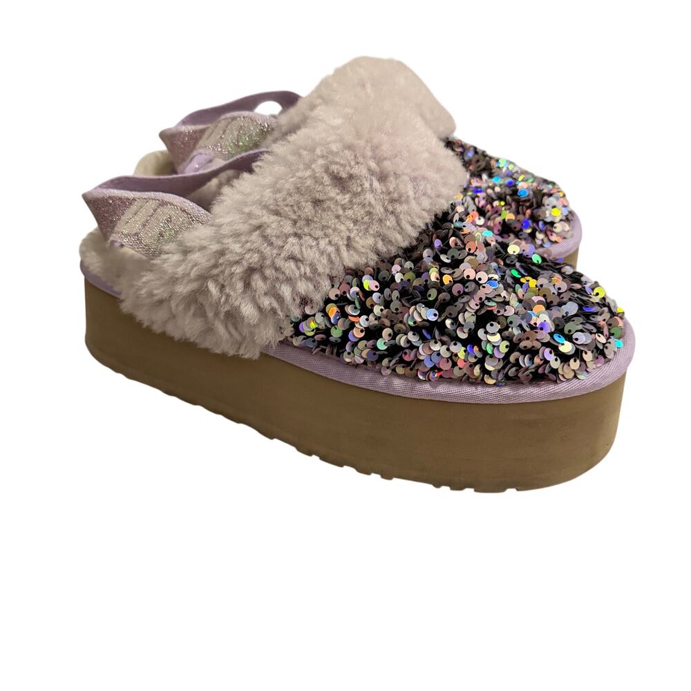 Ugg Funkette Chunky Sequin Platform Slippers Sz 1… - image 5